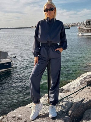 Grafitowe spodnie wysoki stan (XL)