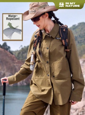 Khaki koszula wierzchnia kieszenie (M)