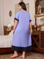 Fioletowa koszulka nocna nadruk (1XL)