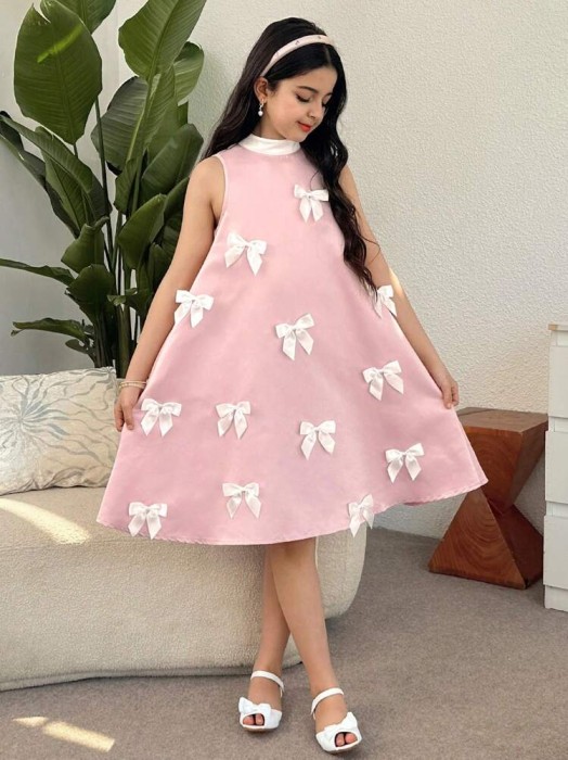 Różowa sukienka kokardy (12L)