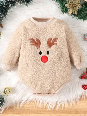 Beżowe pluszowe body (9-12M)