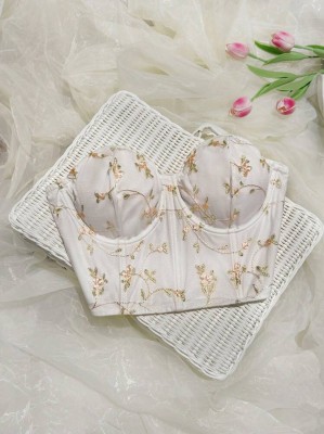 Biały gorsetowy top wzór (3XL)