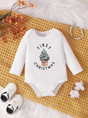 Białe body świąteczny nadruk (3-6M)