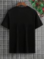 Czarny t-shirt nadruk świąteczny (M)