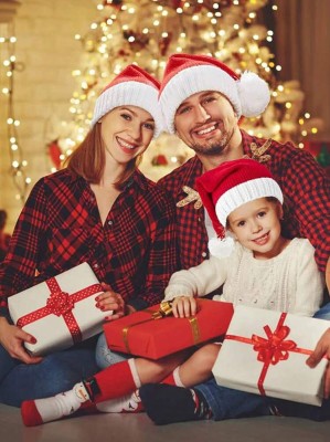 3pack czerwona świąteczna czapka