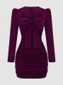 Burgundowa sukienka mini (4XL)