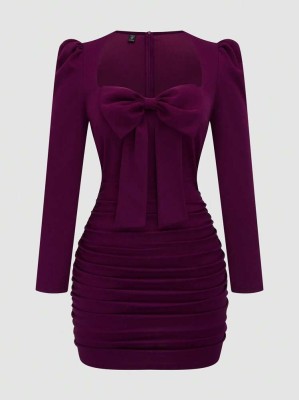 Burgundowa sukienka mini (4XL)