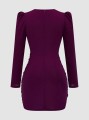 Burgundowa sukienka mini (4XL)