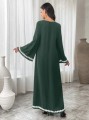 Zielona sukienka maxi hafty (S)