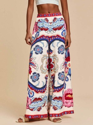 Wzorzyste spodnie wysoki stan (L)