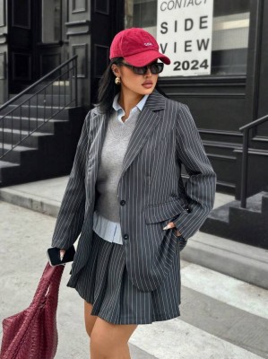 Grafitowy casualowy komplet paski (2XL)