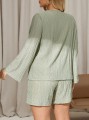 Szałwiowy zestaw szorty bluzka (4XL)