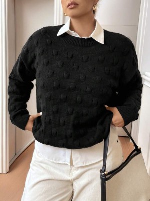 Czarny pleciony sweter (1XL)