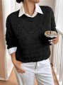 Czarny pleciony sweter (1XL)