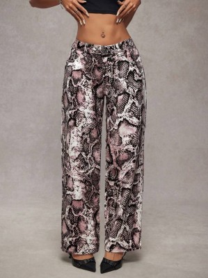 Wzorzyste proste jeansy (32)