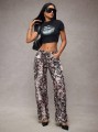 Wzorzyste proste jeansy (32)
