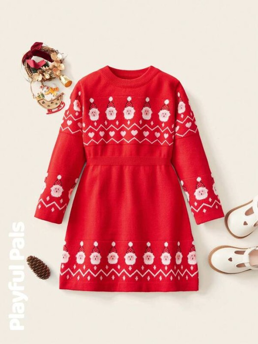 Czerwona świąteczna sukienka (4L)
