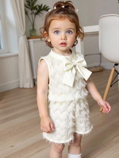 Ecru zestaw szorty bluzka (12-18M)