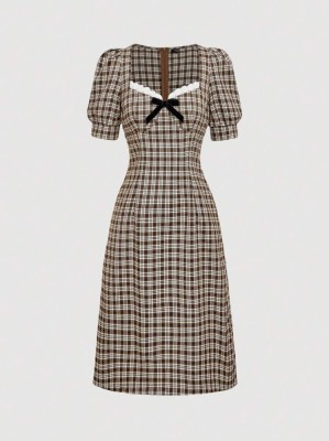 Kraciasta sukienka midi (S)