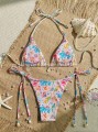 Różowe bikini kąpielowe wzór (XS)