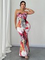 Wzorzysta sukienka maxi (5XL)