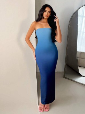 Niebieska sukienka ombre (M)