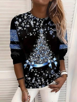 Czarna bluzka długie rękawy (4XL)