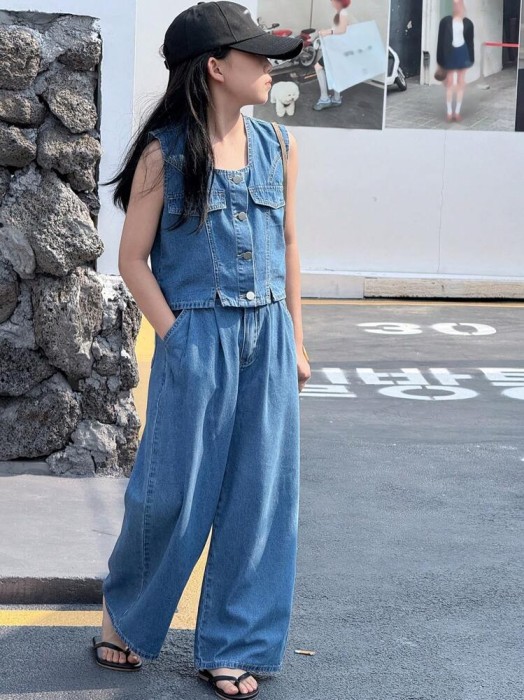 Niebieski jeansowy komplet (12L)