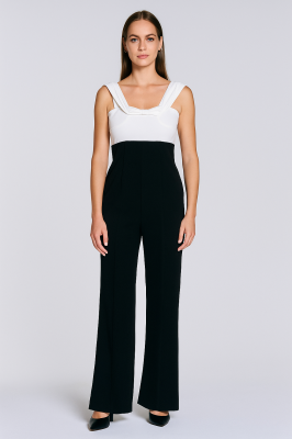 Czarno biały kombinezon off shoulder (S)