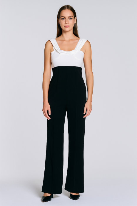 Czarno biały kombinezon off shoulder