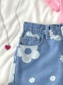 Niebieskie szorty jeansowe kwiaty (15L)