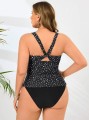 Czarne tankini kąpielowe top figi (0XL)