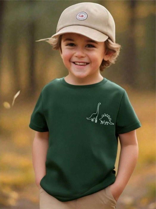 Ciemnozielona koszulka nadruk (4L)