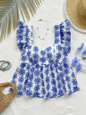 Biały top kwiaty (M)