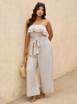 Beżowy kombinezon pasek (1XL)