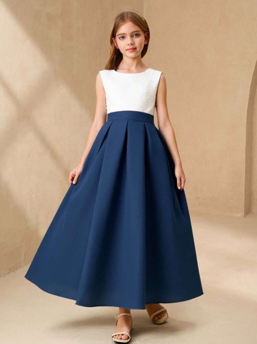 Dwukolorowa sukienka zamek (8L)