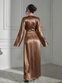 Satynowa prosta suknia maxi (M)