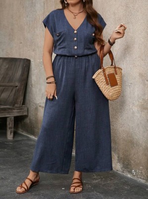 Granatowy casualowy kombinezon (2XL)