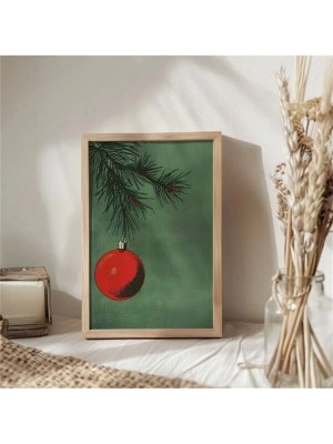 Zielone płótno na ścianę motyw świąteczny