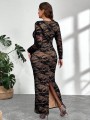 Koronkowa sukienka maxi (8XL)