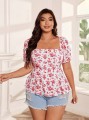 Biała bluzka kwiaty (2XL)