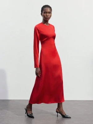 Czerwona satynowa sukienka (L)