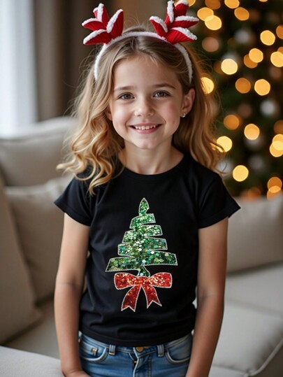 Czarny t-shirt nadruk (4L)