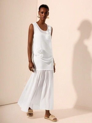 Szyfonowa biała bluzka (L)