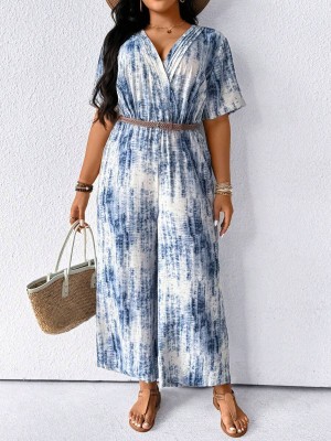 Biały kombinezon wzór zamek (2XL)