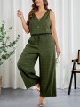 Zielony kombinezon casual guziki (4XL)