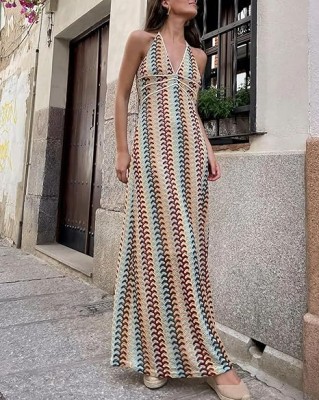 Kolorowa sukienka wzór wiązanie (XS)