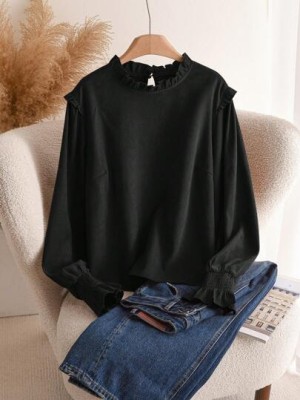 Czarna bluzka długi rękaw (2XL)