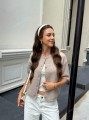 Beżowy kardigan rękawy 3/4 (S)