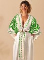Ecru top rękaw 3/4 wzór (0XL)
